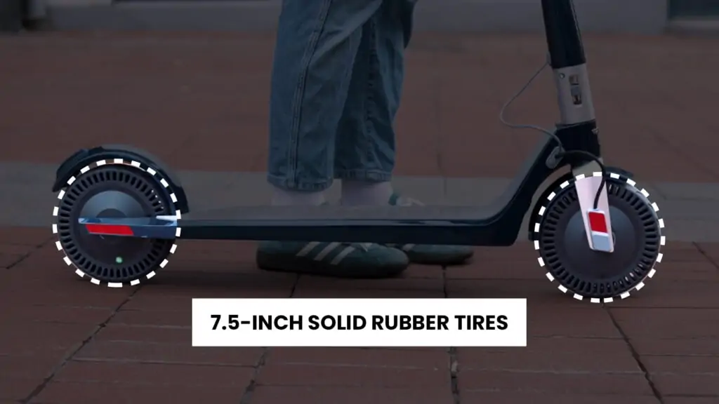 7.5 solid rubber tires on the unagi model one