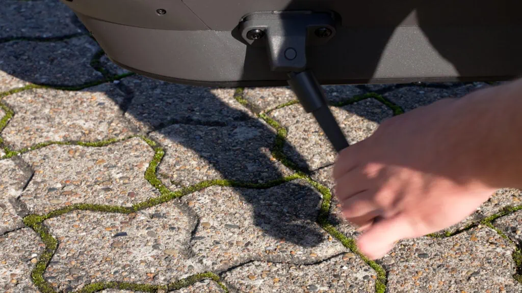 Testing the durability of the kickstand on the Ninebot Max G2 by flipping it